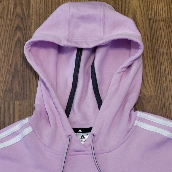 Adidas Women’s Pullover Sweatshirt Pink White Striped Size Large B38 - Picture 6 of 7